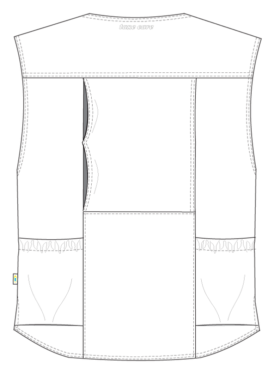 Летний жилет садовода 511C-P159-6 с девятью карманами, эскиз, вид сзади