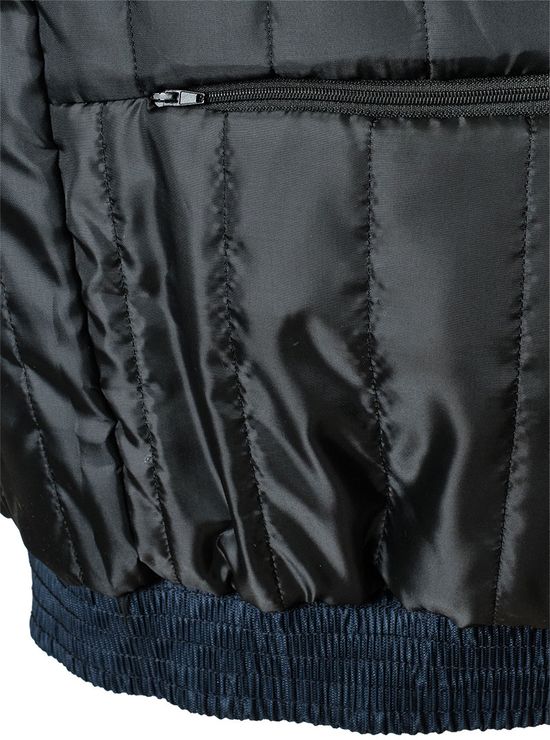 Демисезонная укороченная двухцветная синяя/серая куртка SWW  пилот (бомбер) 456NU(442NU)-TASLAN-15/55 из прочного износостойкого полотна, молния в спинке для вышивки