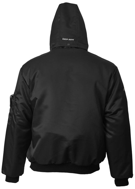 Зимняя куртка  укороченная пилот (бомбер) 442KC-TWILL-90 (вид спереди) на стеганой подкладке, вид сзади