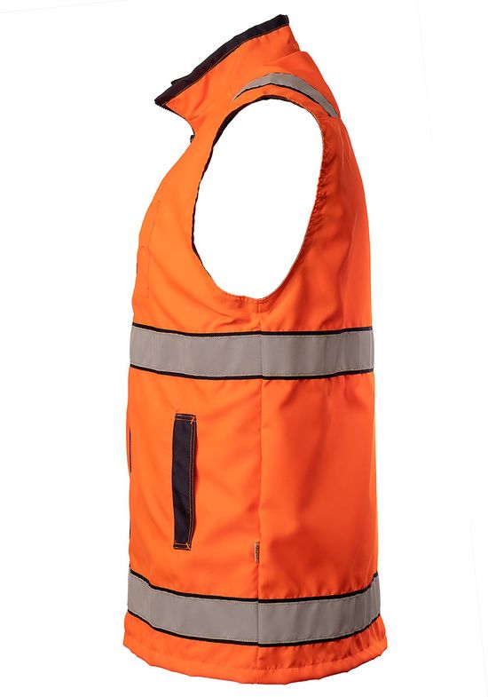 Жилет сигнальный оранжевый на подкладке из сетки 526-BT-77/14, вид сбоку
