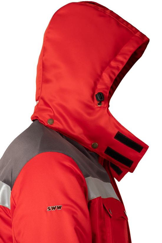 Зимний экстремальный комбинезон с капюшоном  8831F-PP-80/55  с комбинированным утеплителем, отстёгивающийся капюшон