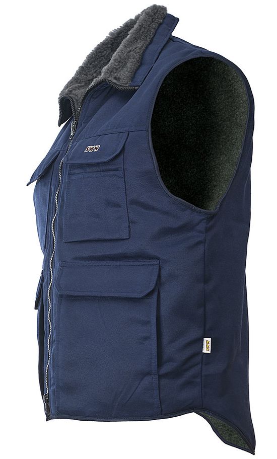 Жилет рабочий утеплённый 515T-BEVR-15 на подкладке из искусственного меха, вид слева